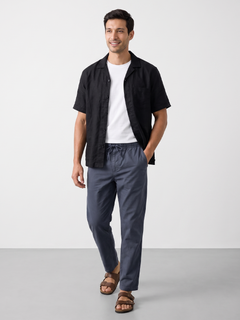 Men's Cotton Lycra Regular Fit Pocket Pants Navy