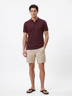 Men's Wine Cotton Elastane Slim Fit Tshirt