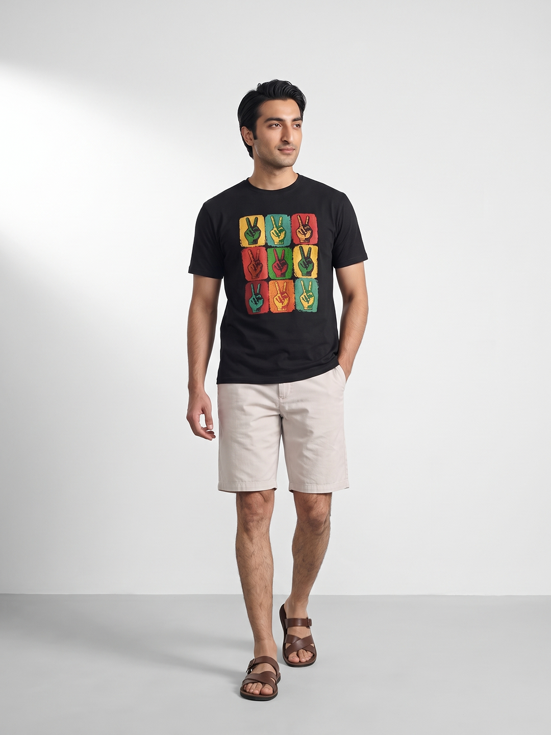Men's 100% Organic Cotton Regular Fit Tshirt Black