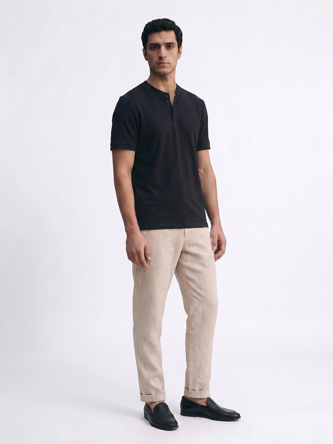 Men's Natural 100% Linen Regular Fit Pant