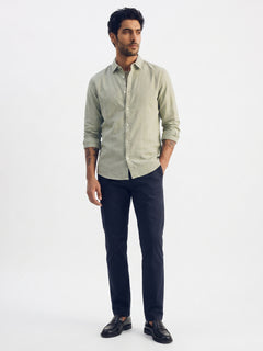 Men's Green Cotton Lycra Regular Fit Shirt