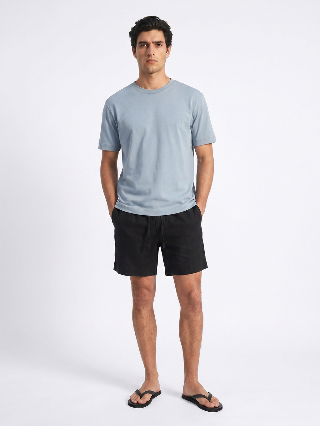 Men's Blue 100% Organic Cotton Regular Fit Tshirt