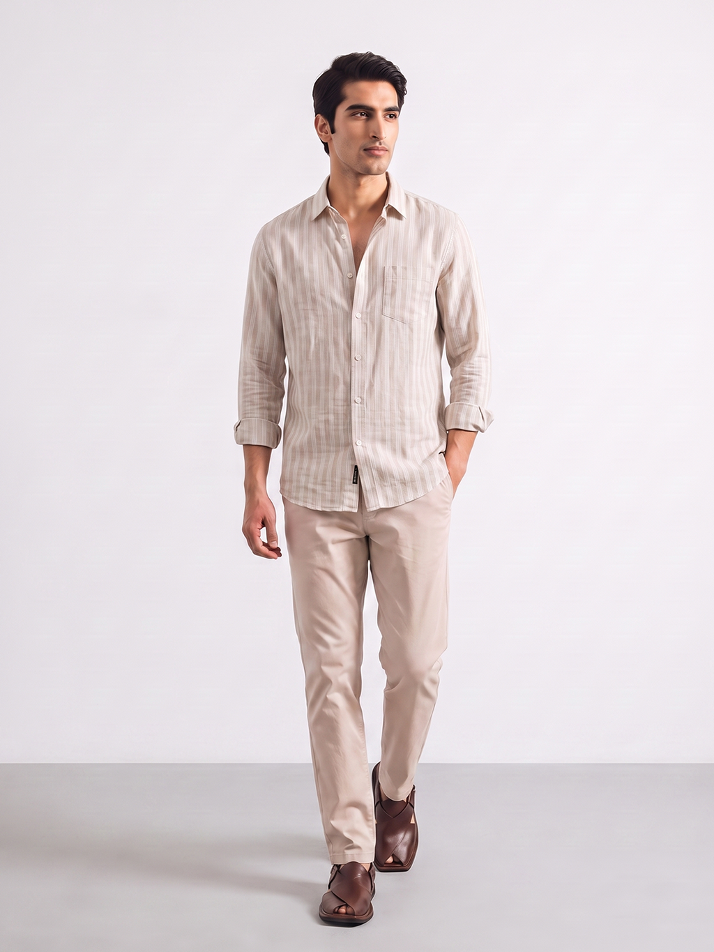 Men's Natural Cotton Lyocell Regular Fit Shirt
