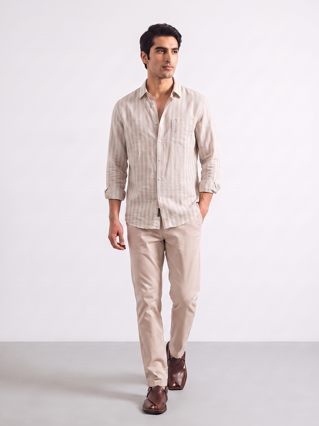 Men's Natural Cotton Lyocell Regular Fit Shirt