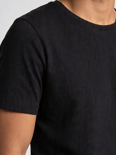 Men's Black Cotton Bamboo Elastane Regular Fit Tshirt