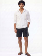 Men's White Linen Cotton Regular Fit Shirt