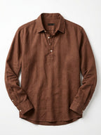 Men's Brown Linen Cotton Regular Fit Shirt
