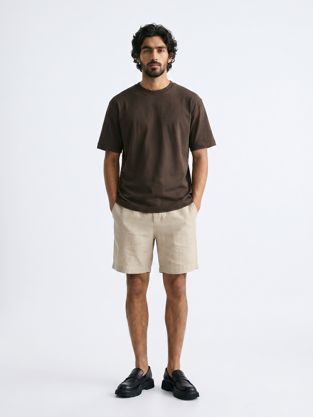 Men's Brown 100% Organic Cotton Regular Fit Tshirt