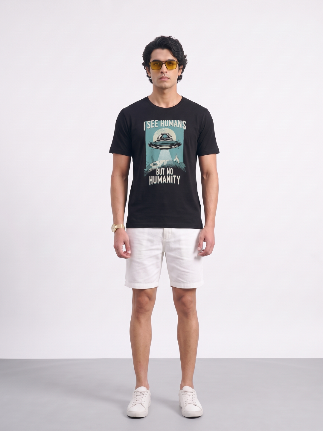 Men's 100% Organic Cotton Regular Fit Tshirt Black