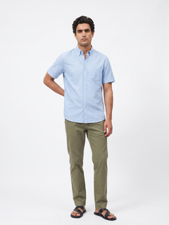 Men’s Cotton Regular Fit Oxford Half Sleeve Shirt Sky