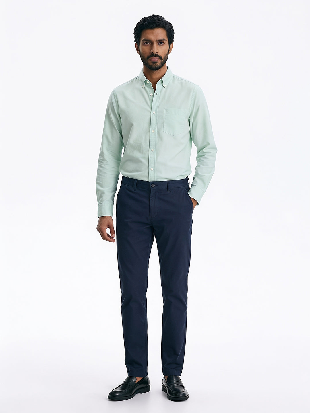 Men's Mint 100% Cotton Regular Fit Shirt