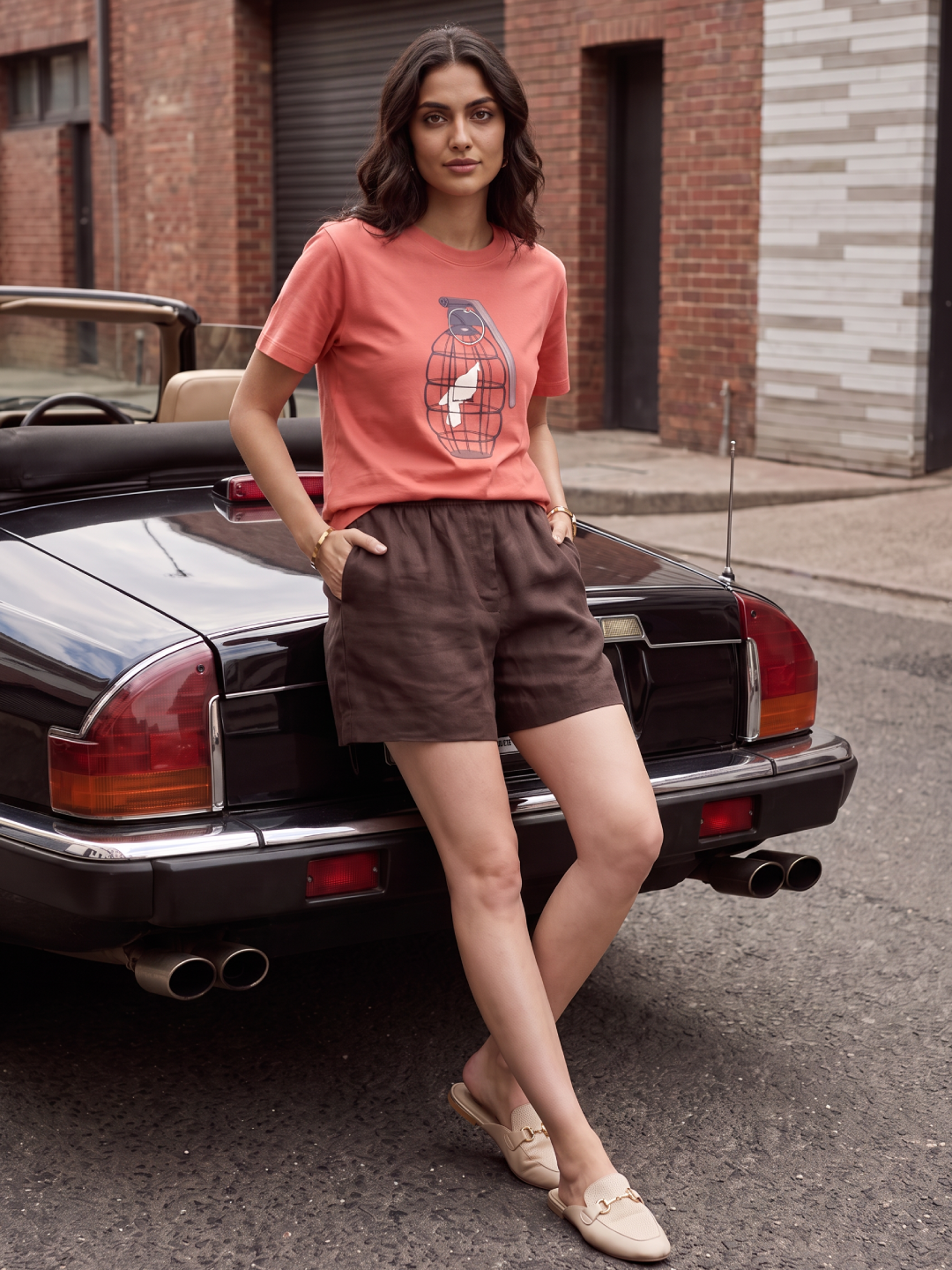 Women's Red 100% Organic Cotton Regular Fit Tshirt