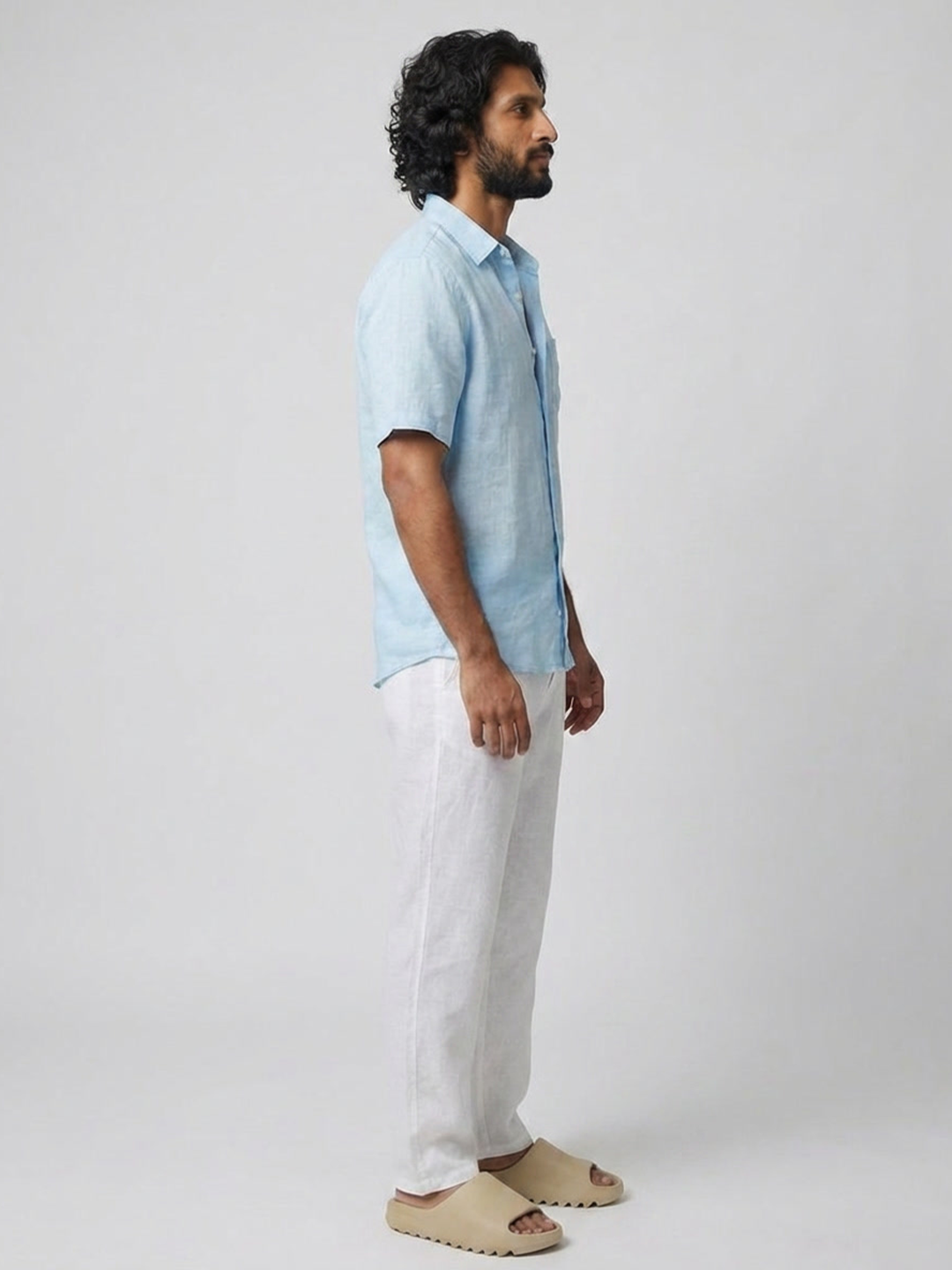 Men's Sky 100% Linen Regular Fit Shirt