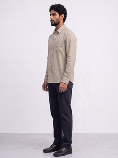 Men's 100% Cotton Regular Fit Shirt Sand