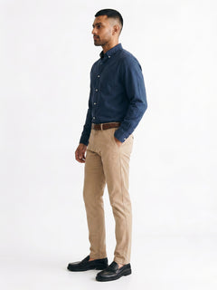 Men's Navy Oxford 100% Cotton Regular Fit Shirt