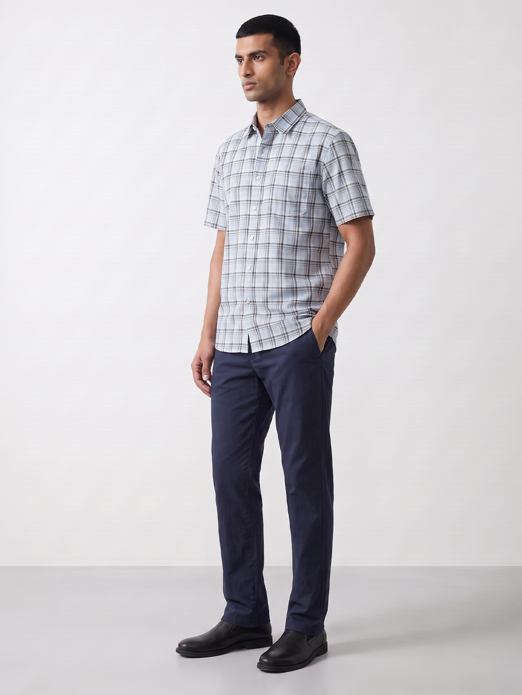 Men's 100% Cotton Regular Fit Shirt Sky