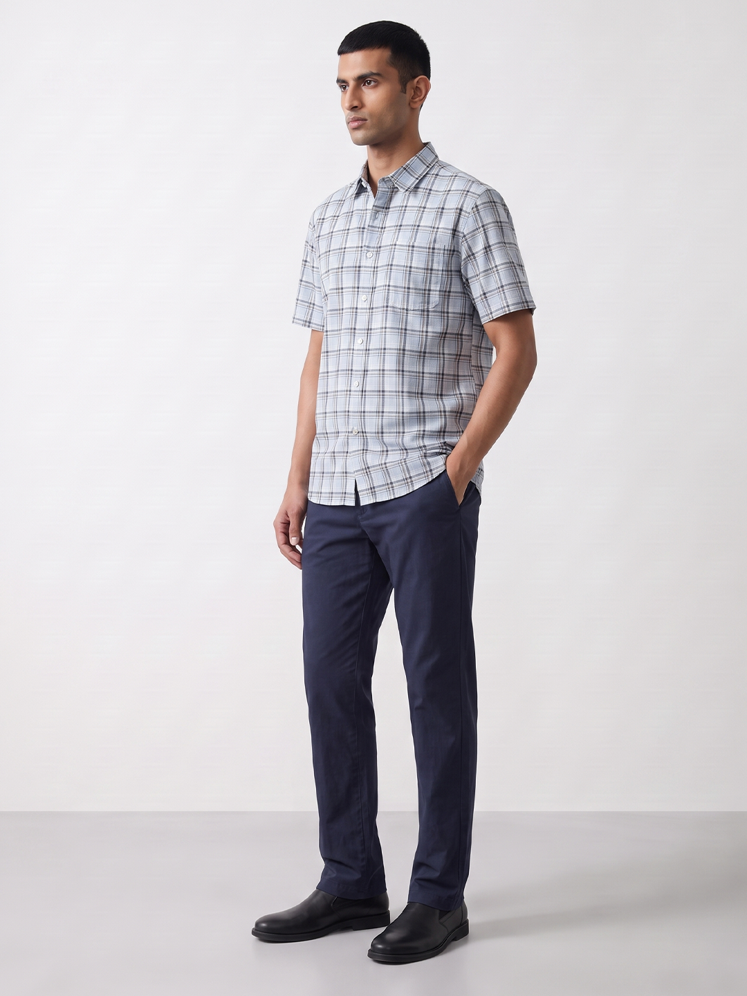 Men's 100% Cotton Regular Fit Shirt Sky