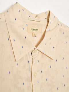 Men's Offwhite Cotton Polyester Loose Fit Shirt