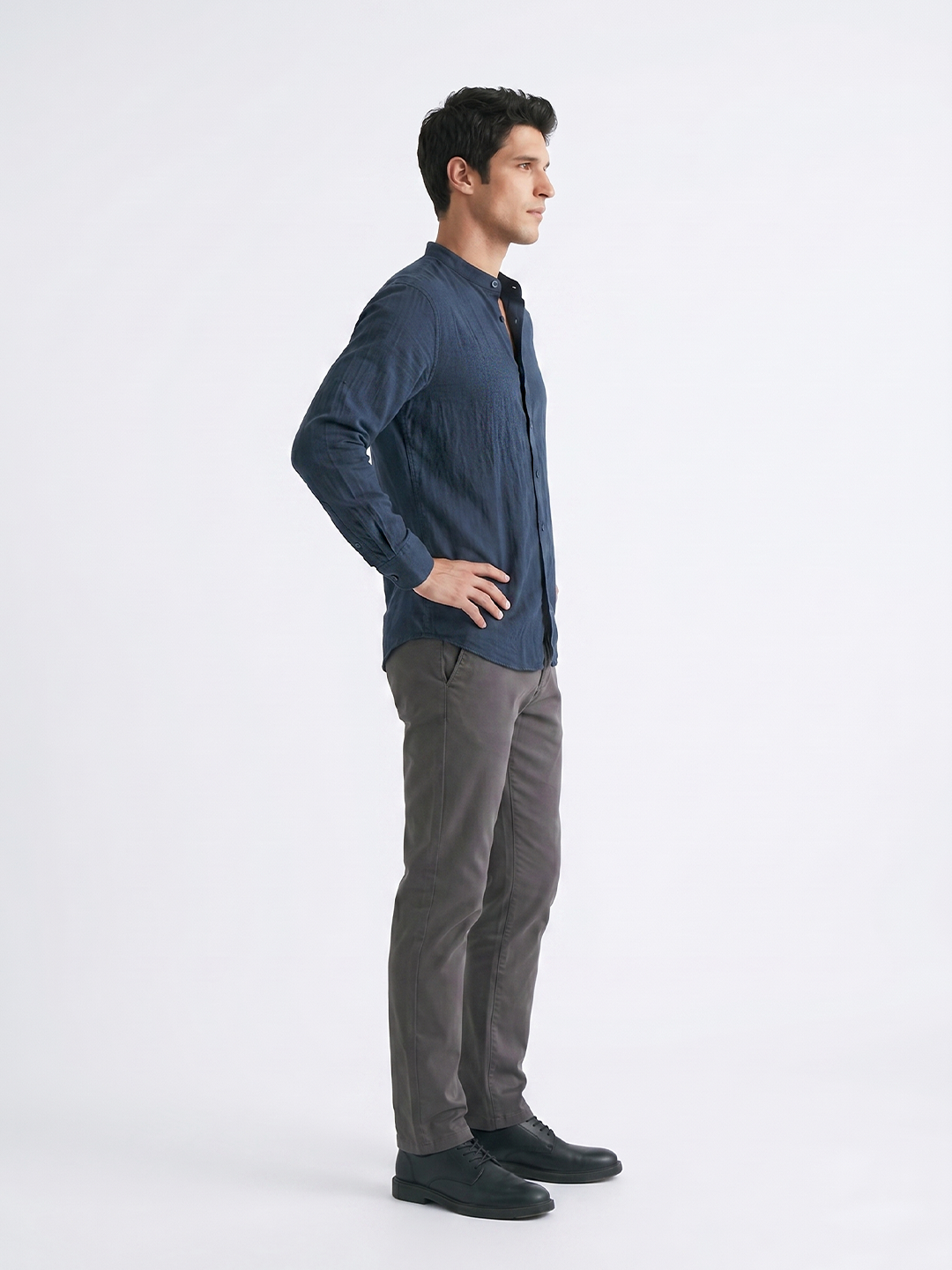 Men's Navy 100% Cotton Regular Fit Shirt