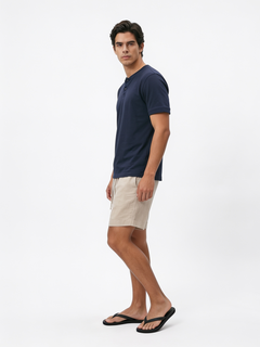 Men's Natural Cotton Linen Regular Fit Shorts