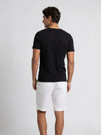 Men's Black Cotton Bamboo Elastane Regular Fit Tshirt
