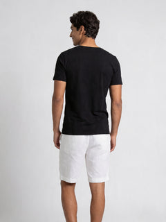 Men's Black Cotton Bamboo Elastane Regular Fit Tshirt