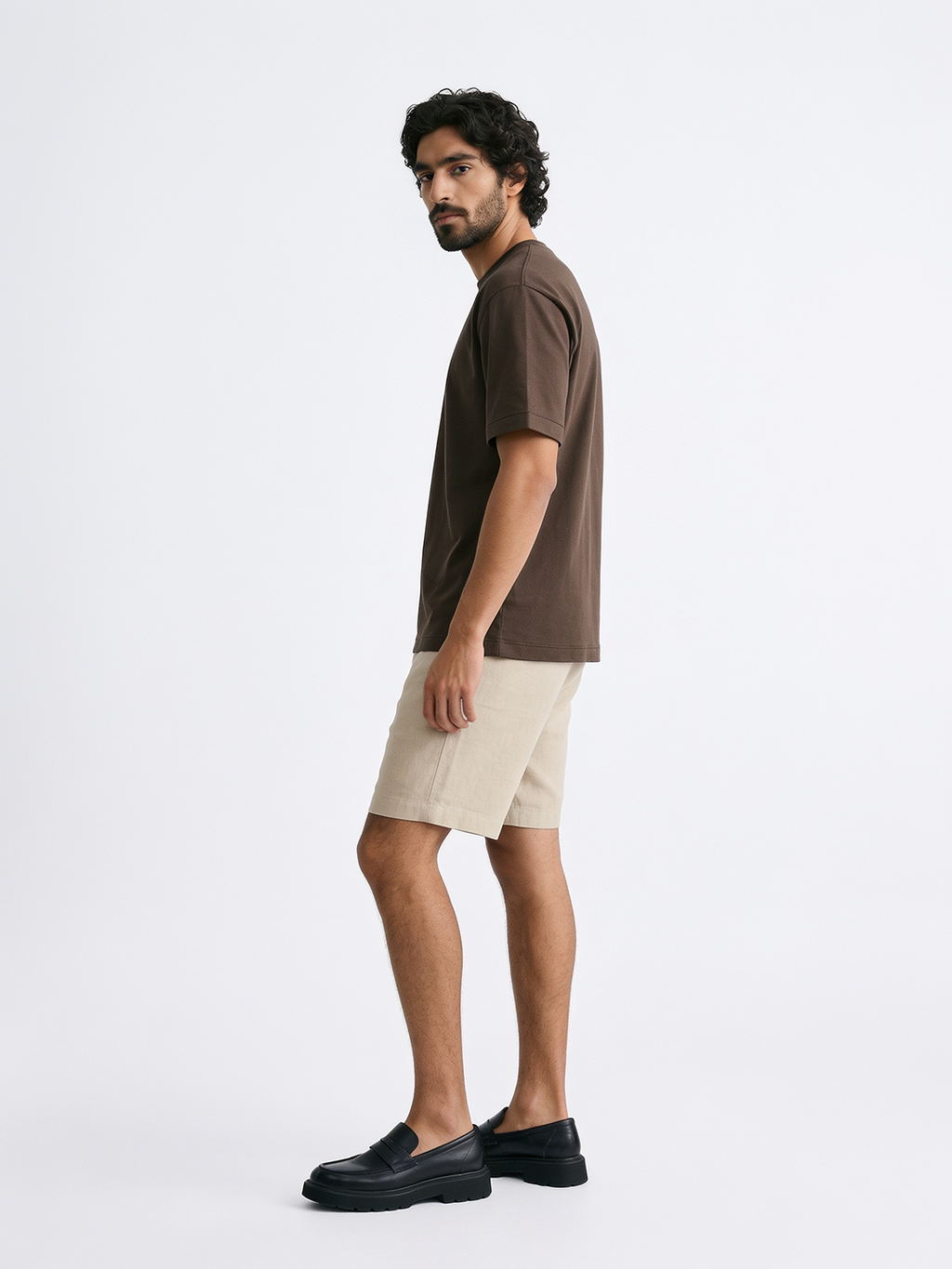Men's Brown 100% Organic Cotton Regular Fit Tshirt