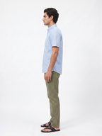 Men's Oxford 100% Cotton Regular Fit Half Sleeves Shirt Sky