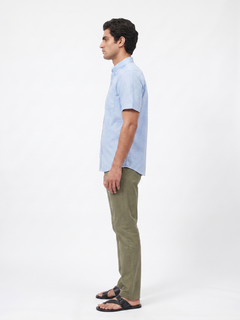 Men’s Cotton Regular Fit Oxford Half Sleeve Shirt Sky