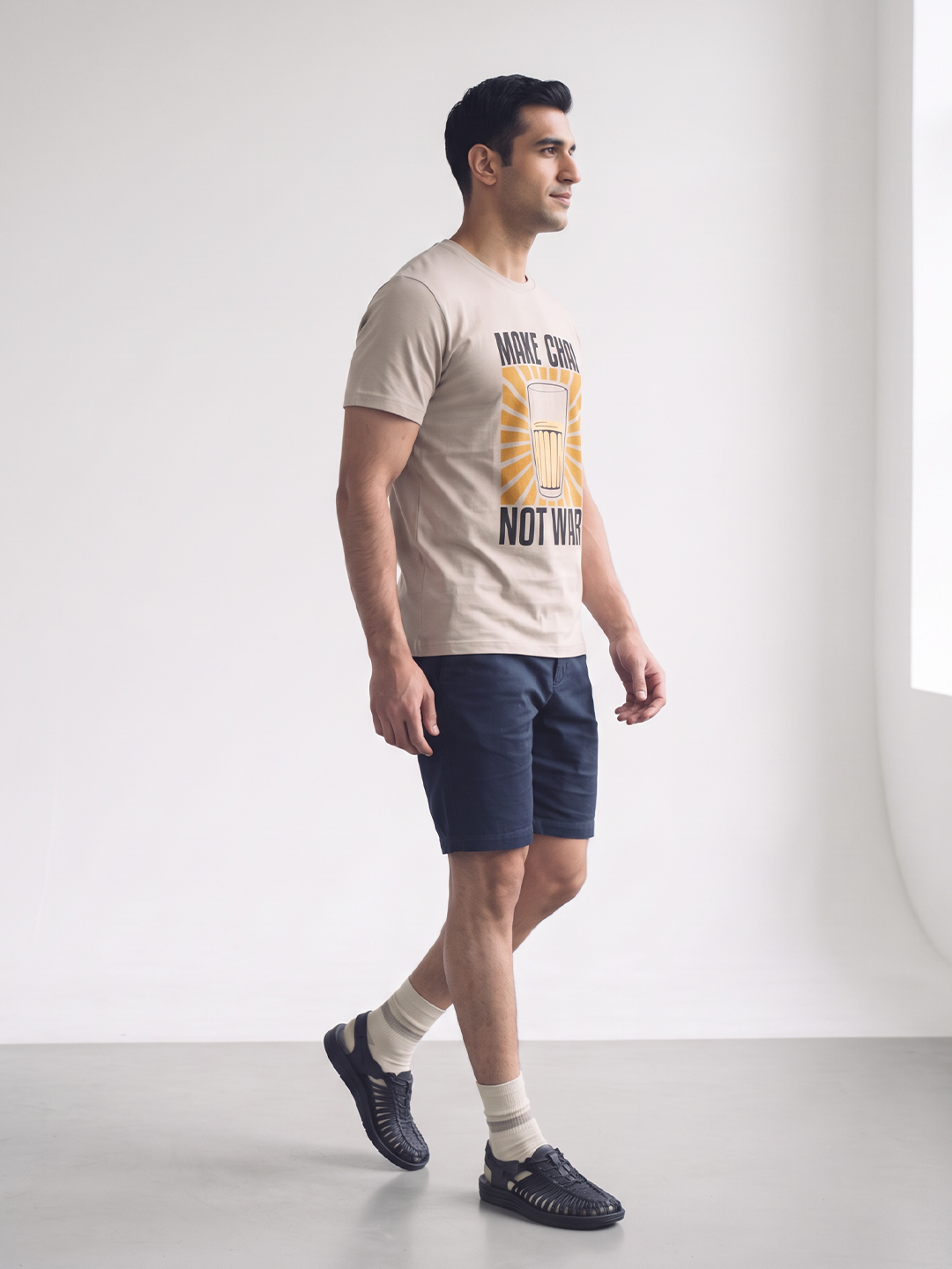 Men's 100% Organic Cotton Regular Fit Tshirt Sand