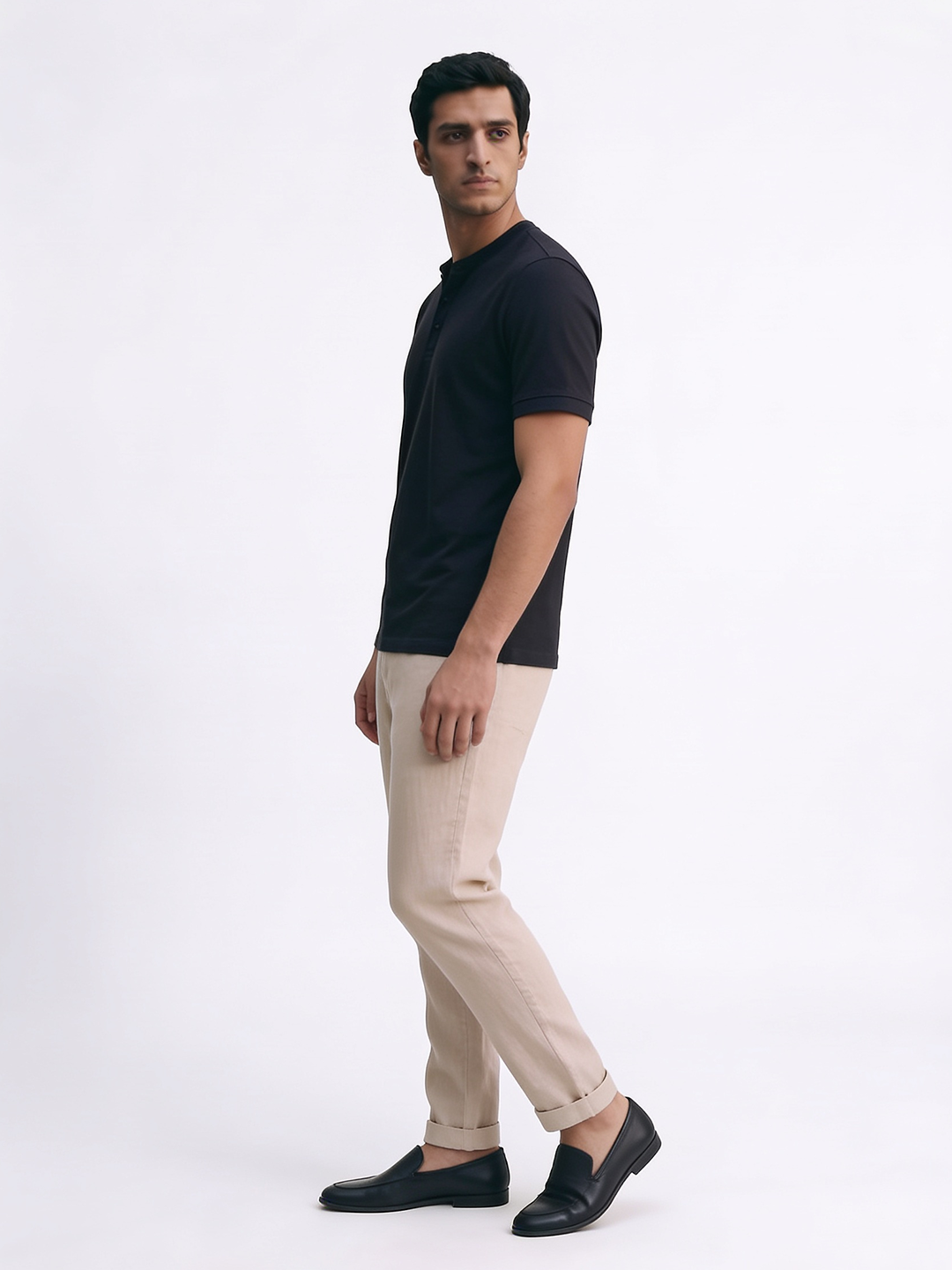 Men's Natural 100% Linen Regular Fit Pant