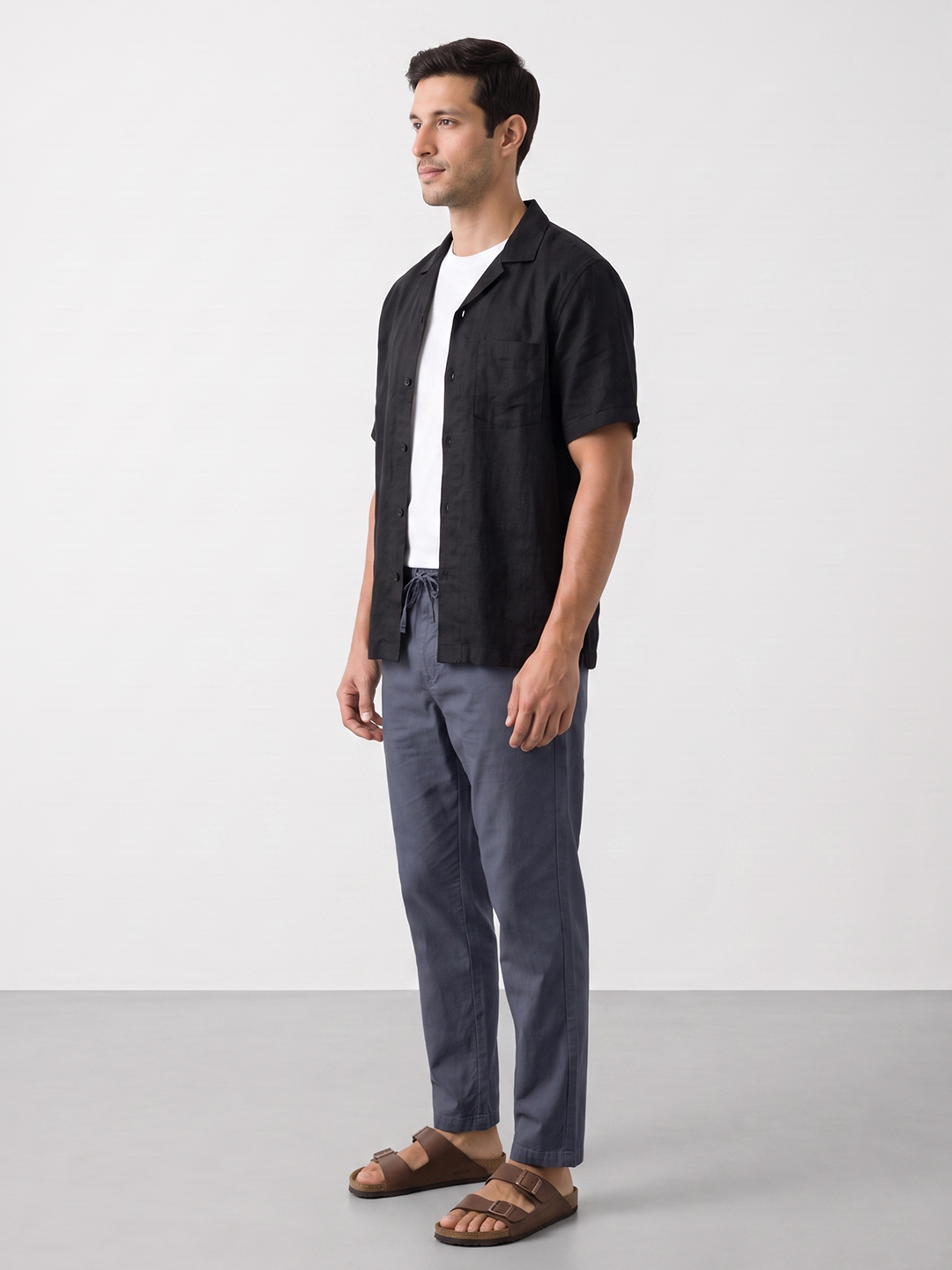 Men's Cotton Lycra Regular Fit Pocket Pants Navy