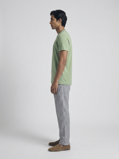 Men's Green Cotton Bamboo Elastane Regular Fit Tshirt