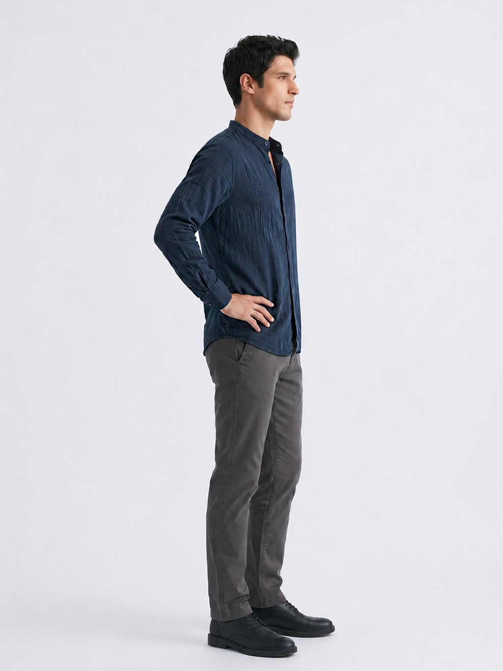 Men's Navy 100% Cotton Regular Fit Shirt