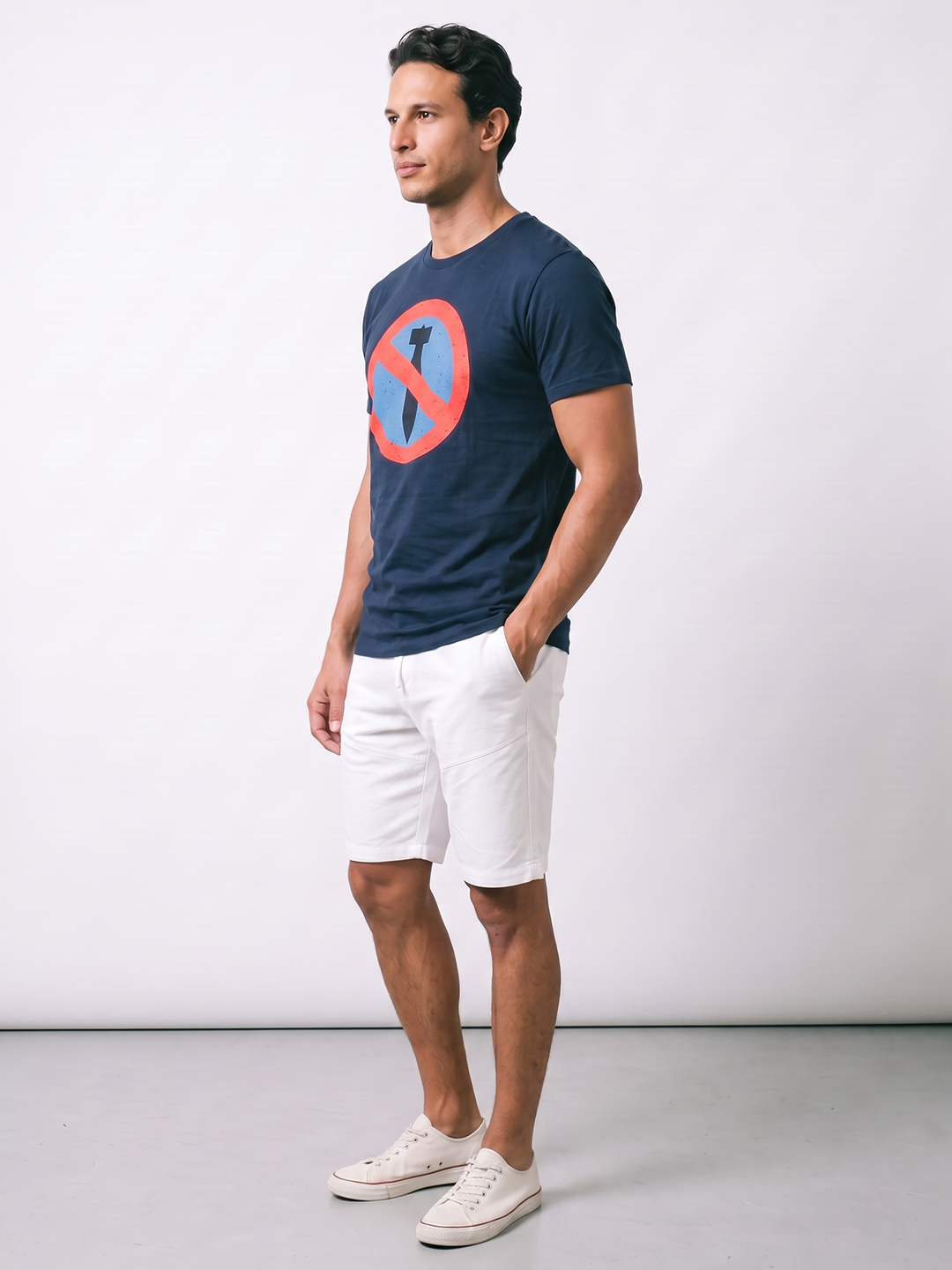 Men's 100% Organic Cotton Regular Fit Tshirt Navy