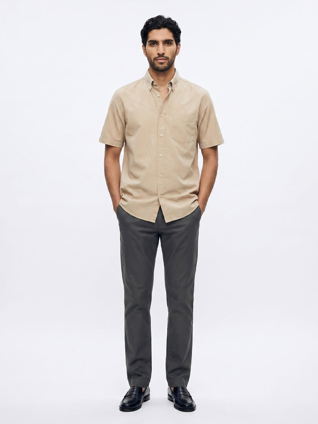 Men's Natural Oxford 100% Cotton Regular Fit Shirt