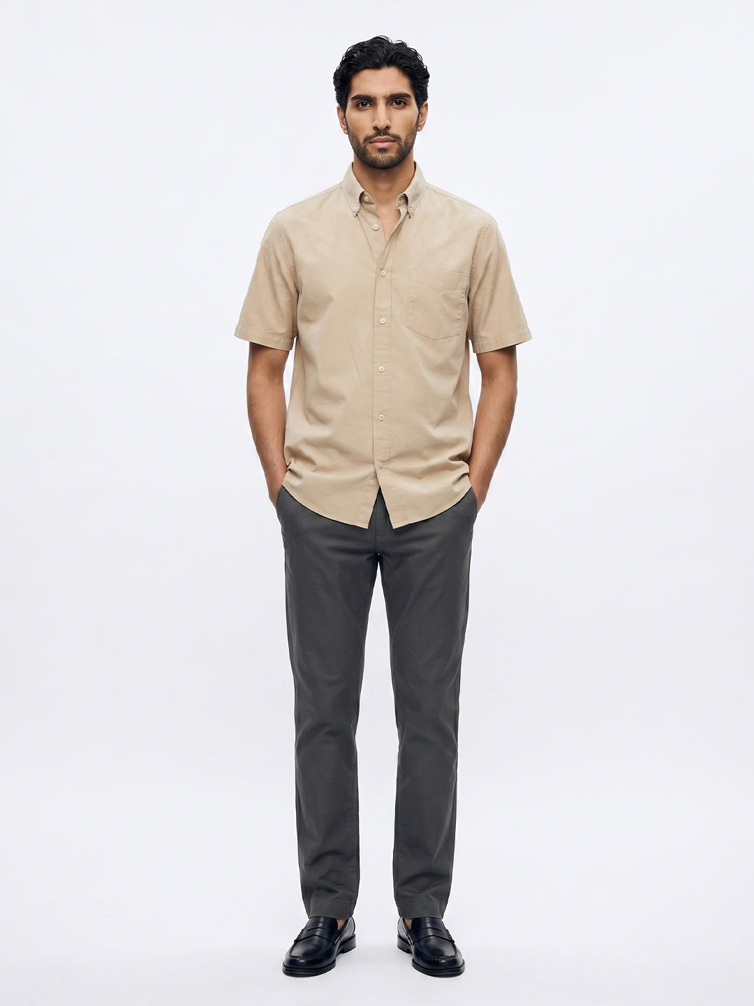 Men's Natural Oxford 100% Cotton Regular Fit Shirt