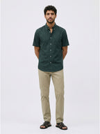 Men's Green Oxford 100% Cotton Regular Fit Shirt