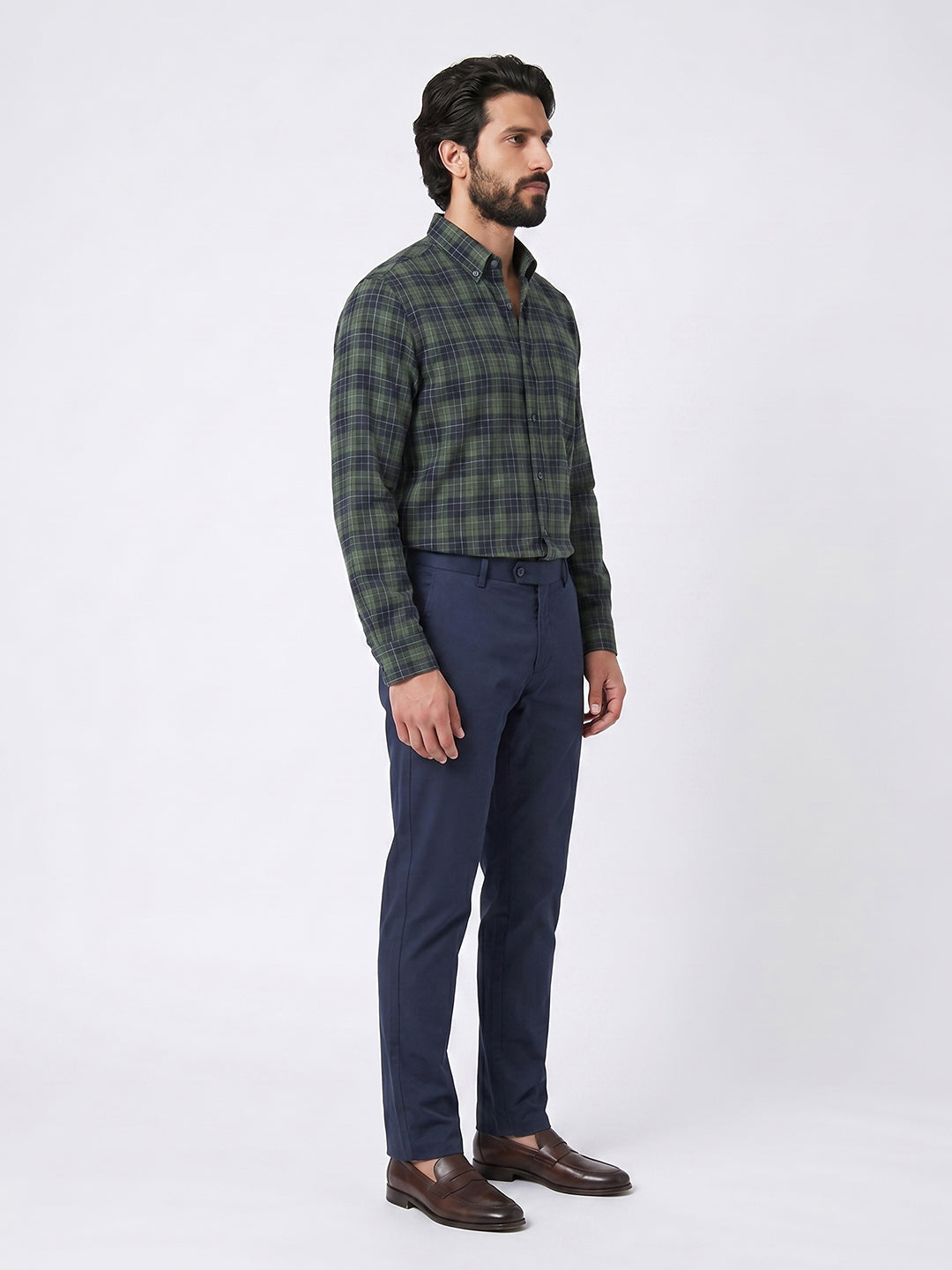 Men's Green 100% Cotton Regular Fit Shirt