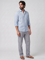 Men's Sky 100% Linen Regular Fit Shirt