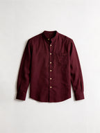 Men's Plum Linen Cotton Regular Fit Shirt