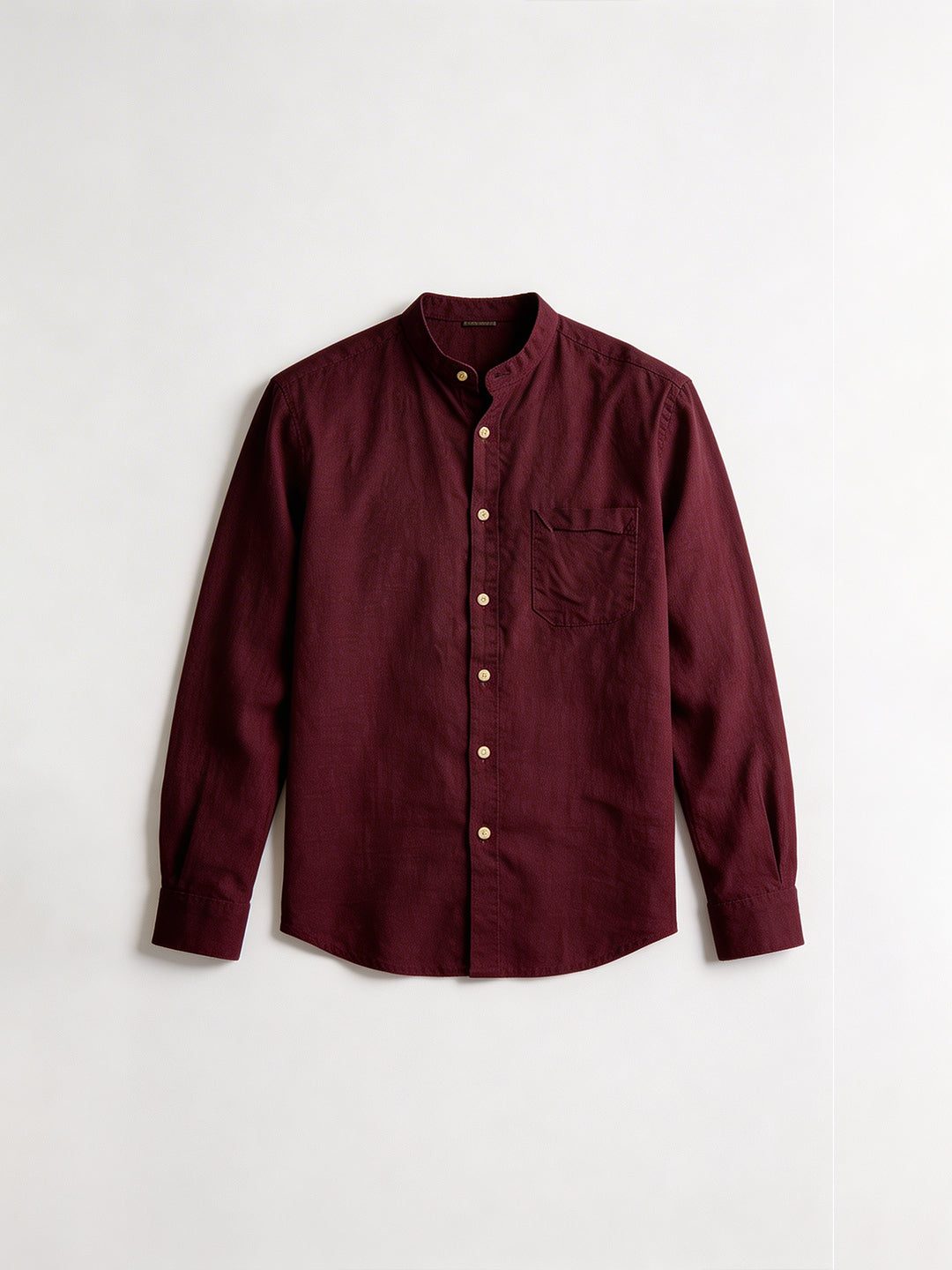 Men's Plum Linen Cotton Regular Fit Shirt