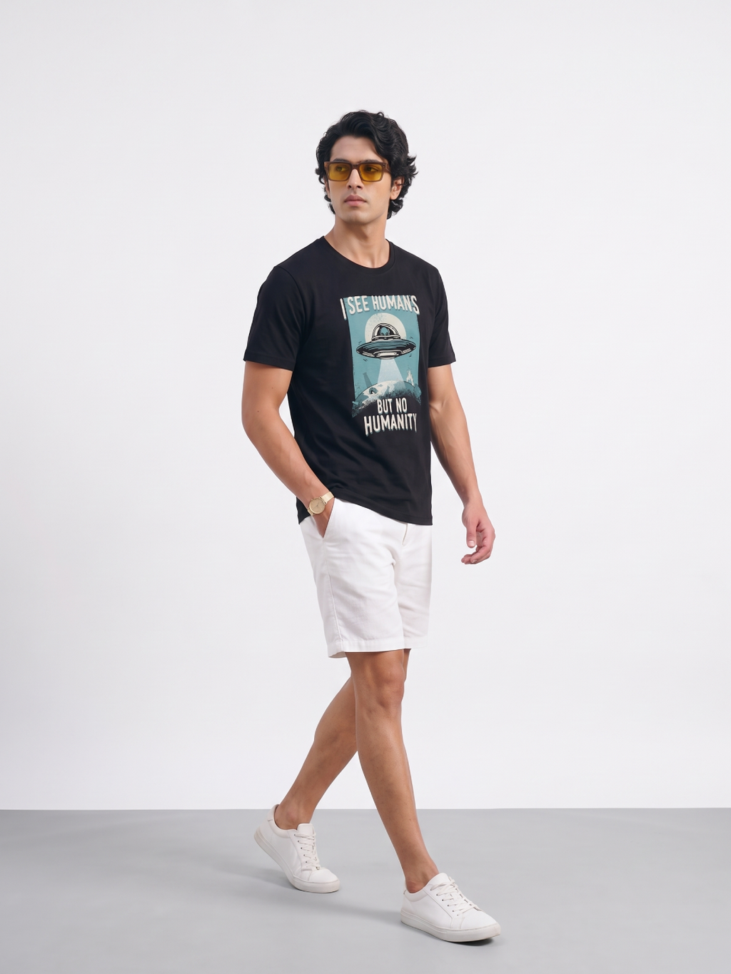 Men's 100% Organic Cotton Regular Fit Tshirt Black