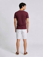 Men's Wine Cotton Bamboo Elastane Regular Fit Tshirt