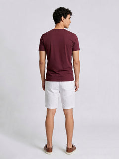 Men's Wine Cotton Bamboo Elastane Regular Fit Tshirt