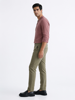 Men's Red Tencel Linen Regular Fit Shirt