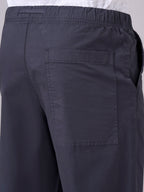 Men's Navy Cotton Lycra Regular Fit Pant