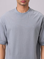 Men's Blue 100% Cotton Relax Fit Tshirt