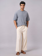 Men's Blue 100% Cotton Relax Fit Tshirt
