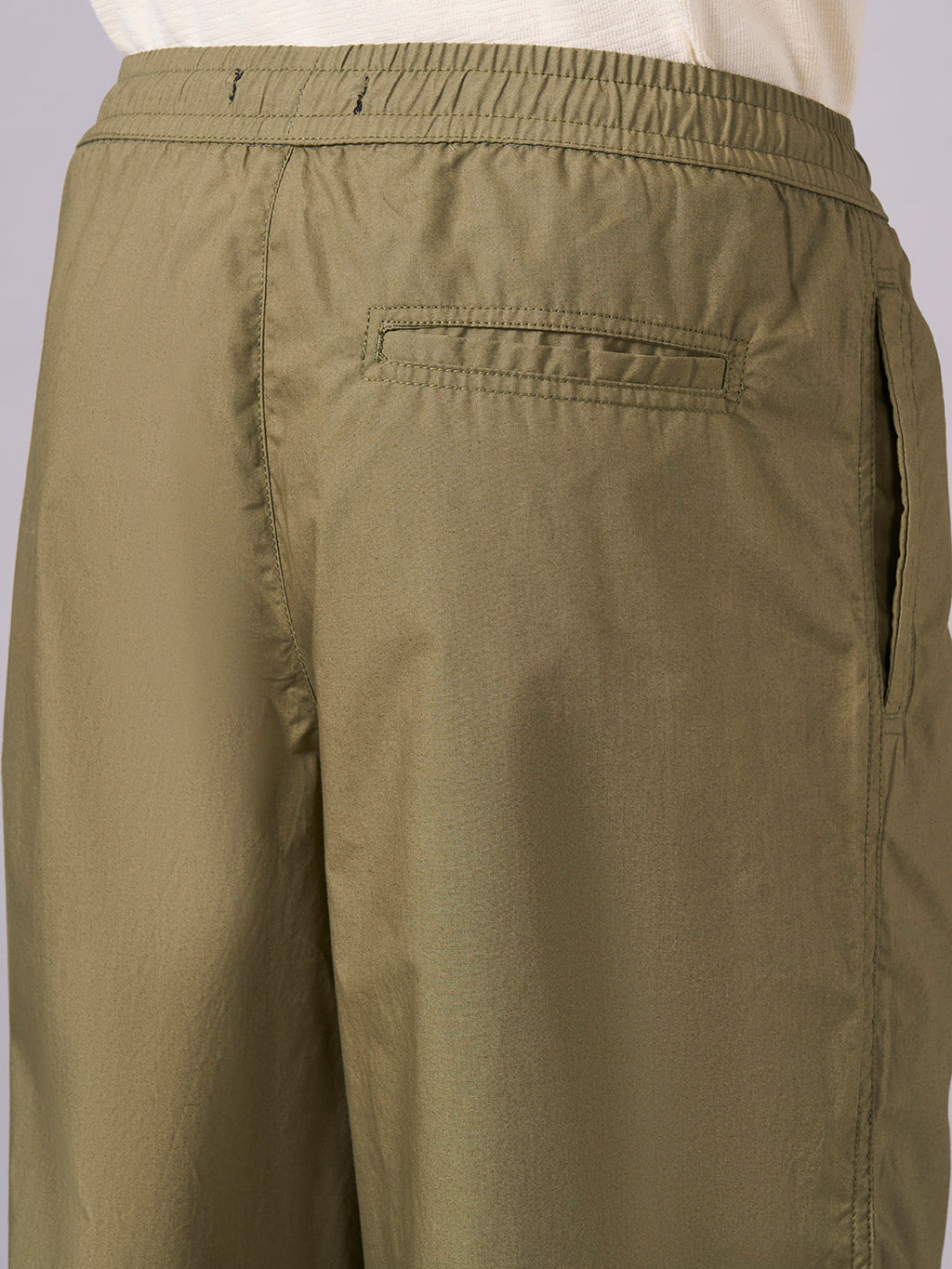 Men's Olive 100% Cotton Regular Fit Pant